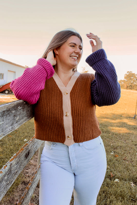 Color Block Cardigan