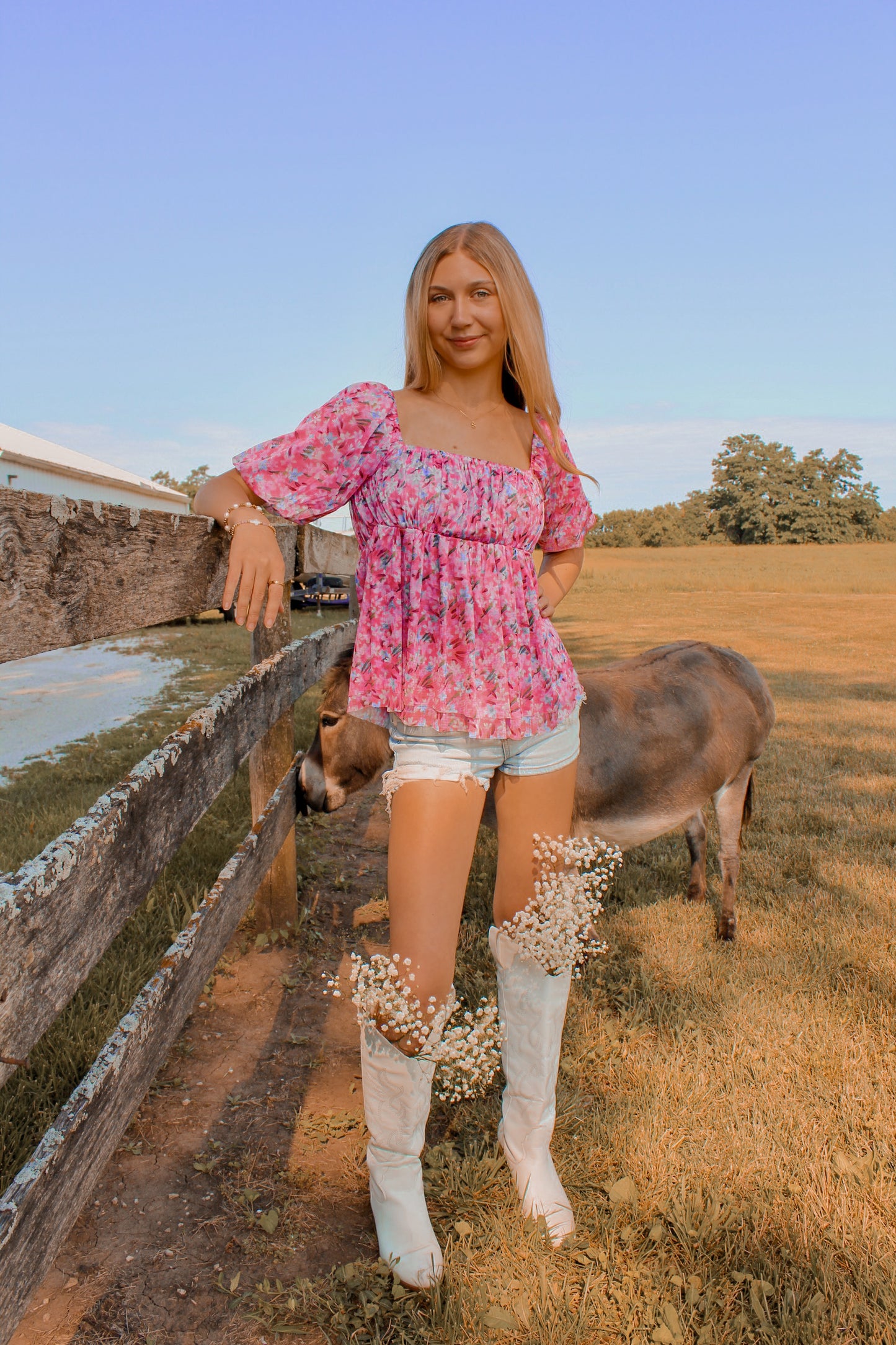 Pink Floral Blouse