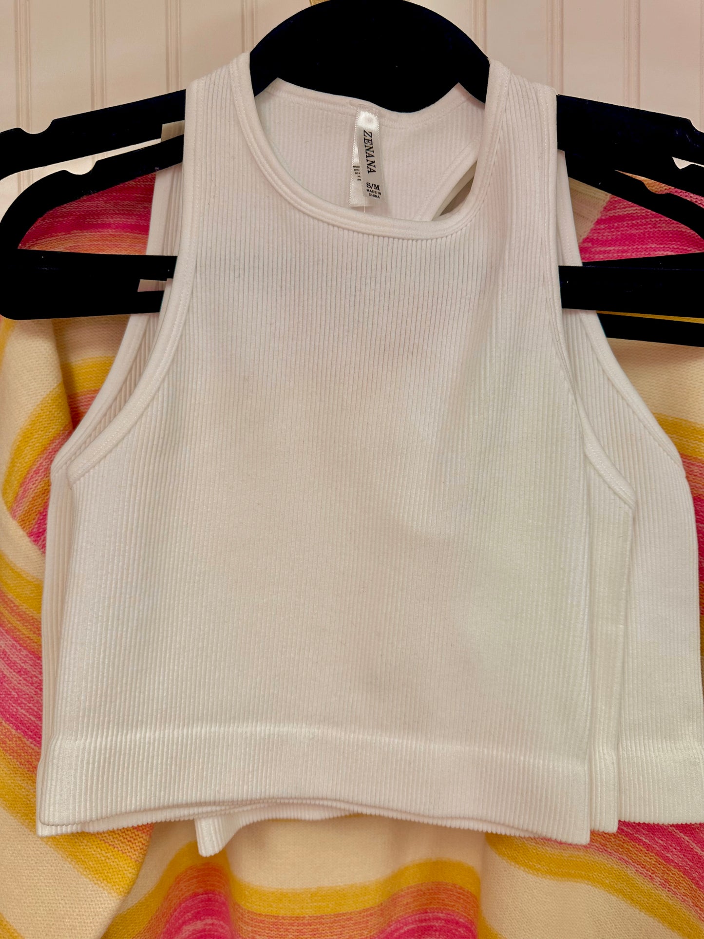 White High Neck Tank