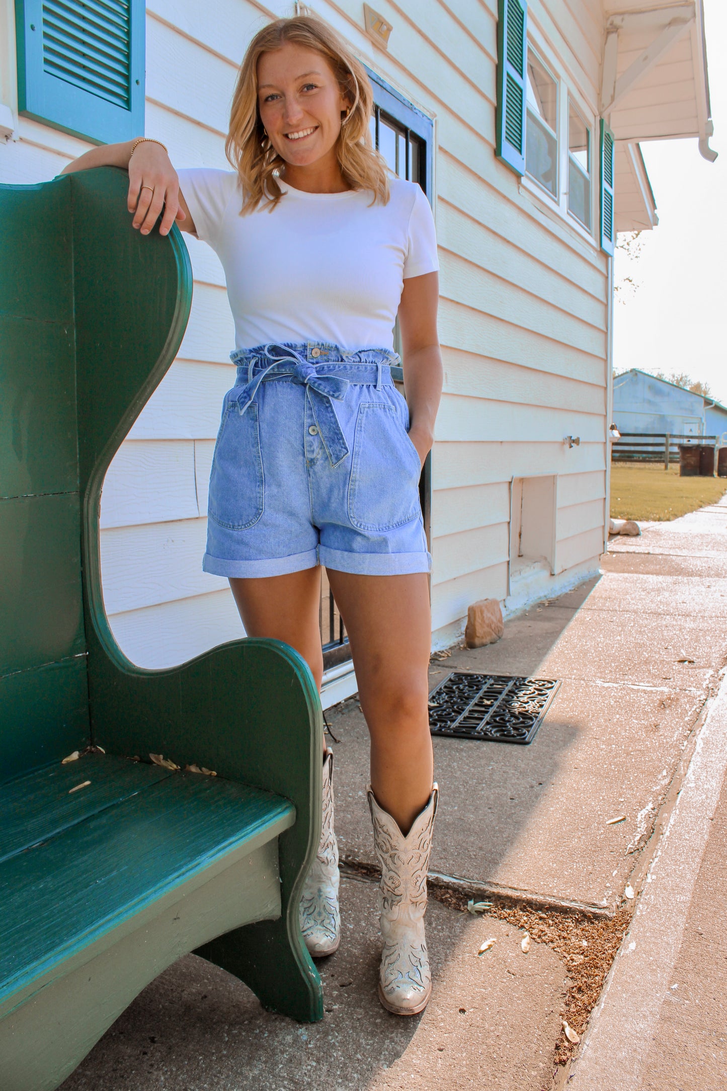 Belted Paper Bag Shorts