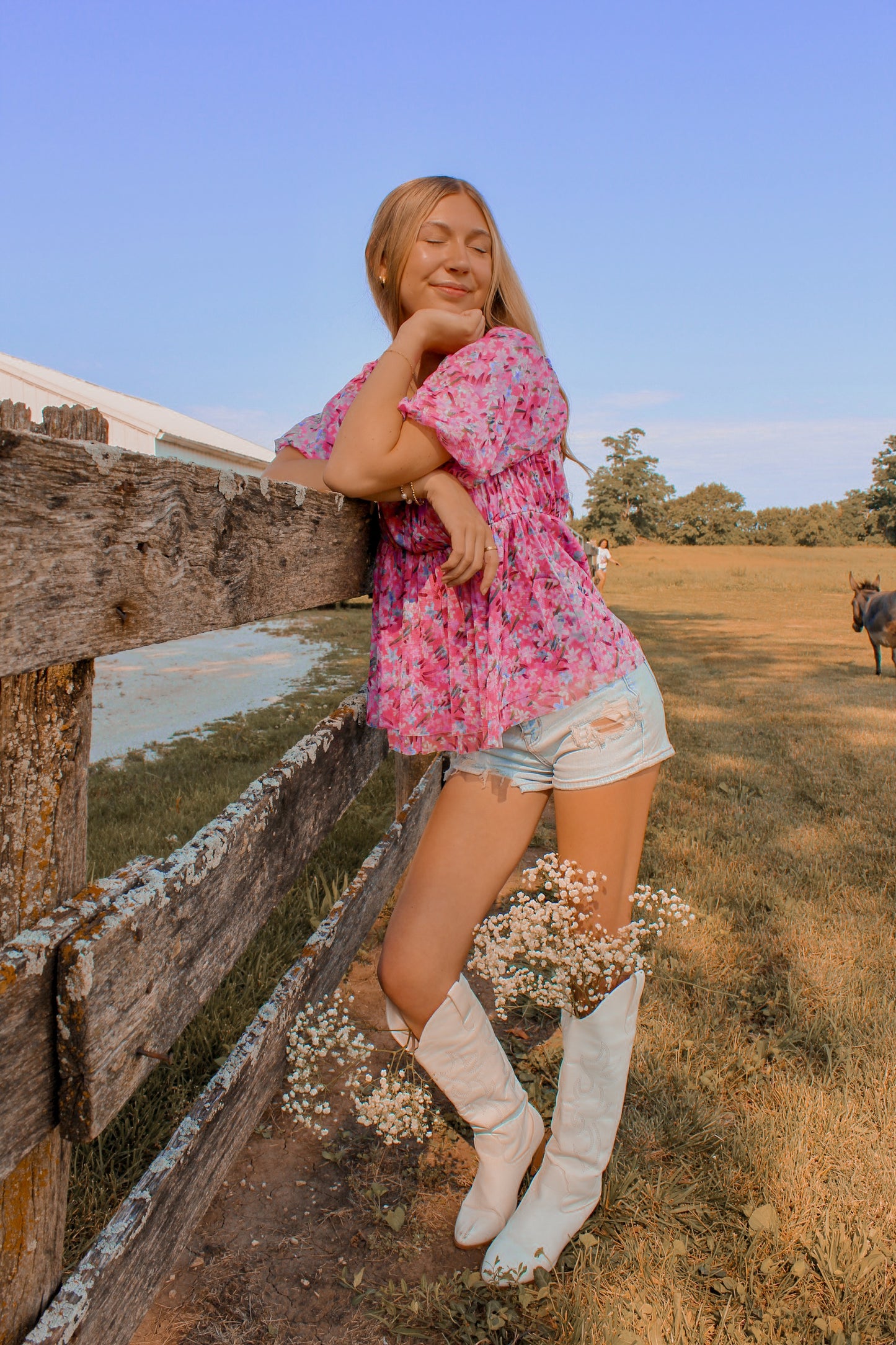 Pink Floral Blouse