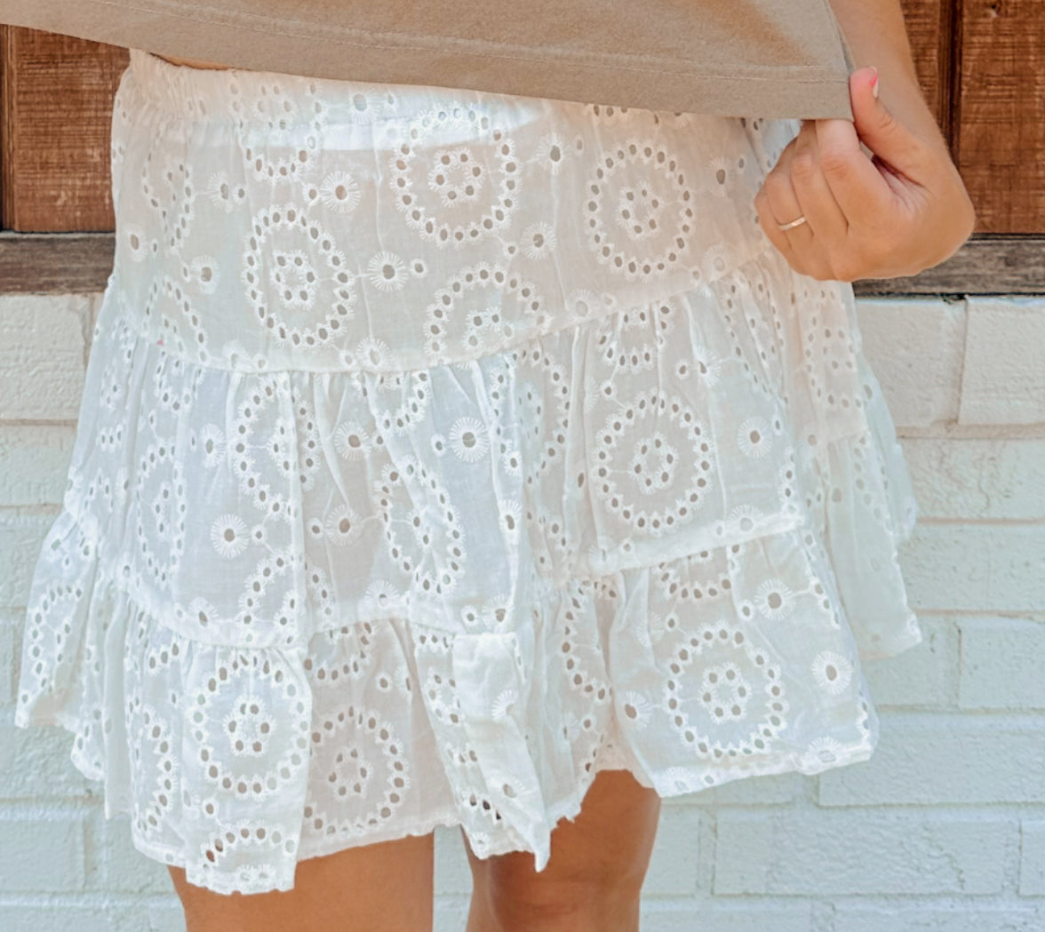 White Eyelet Skirt