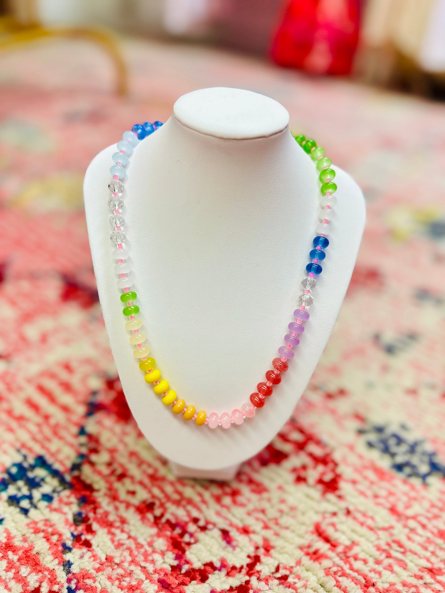 Rainbow Beaded Necklace