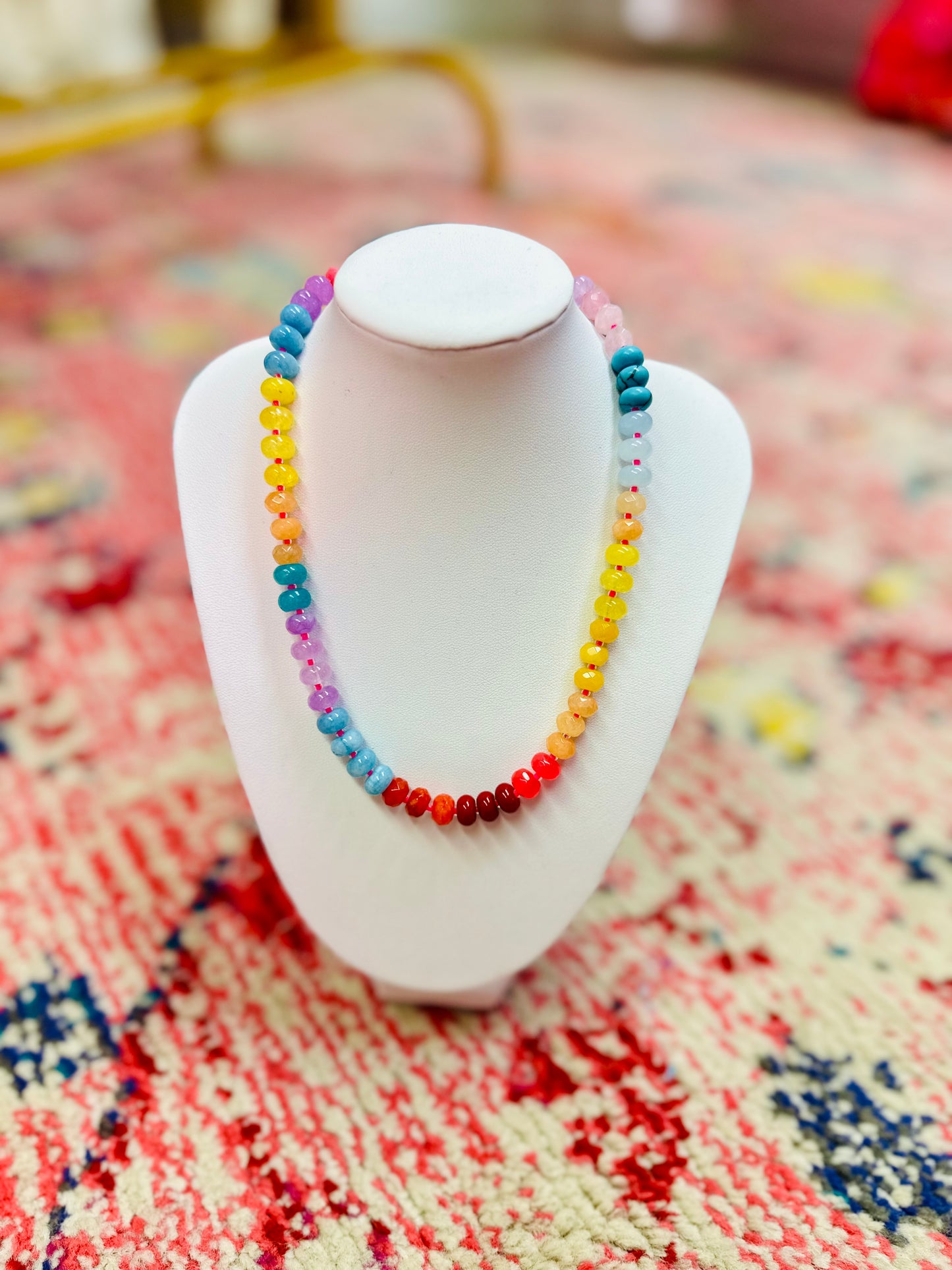 Rainbow Beaded Necklace