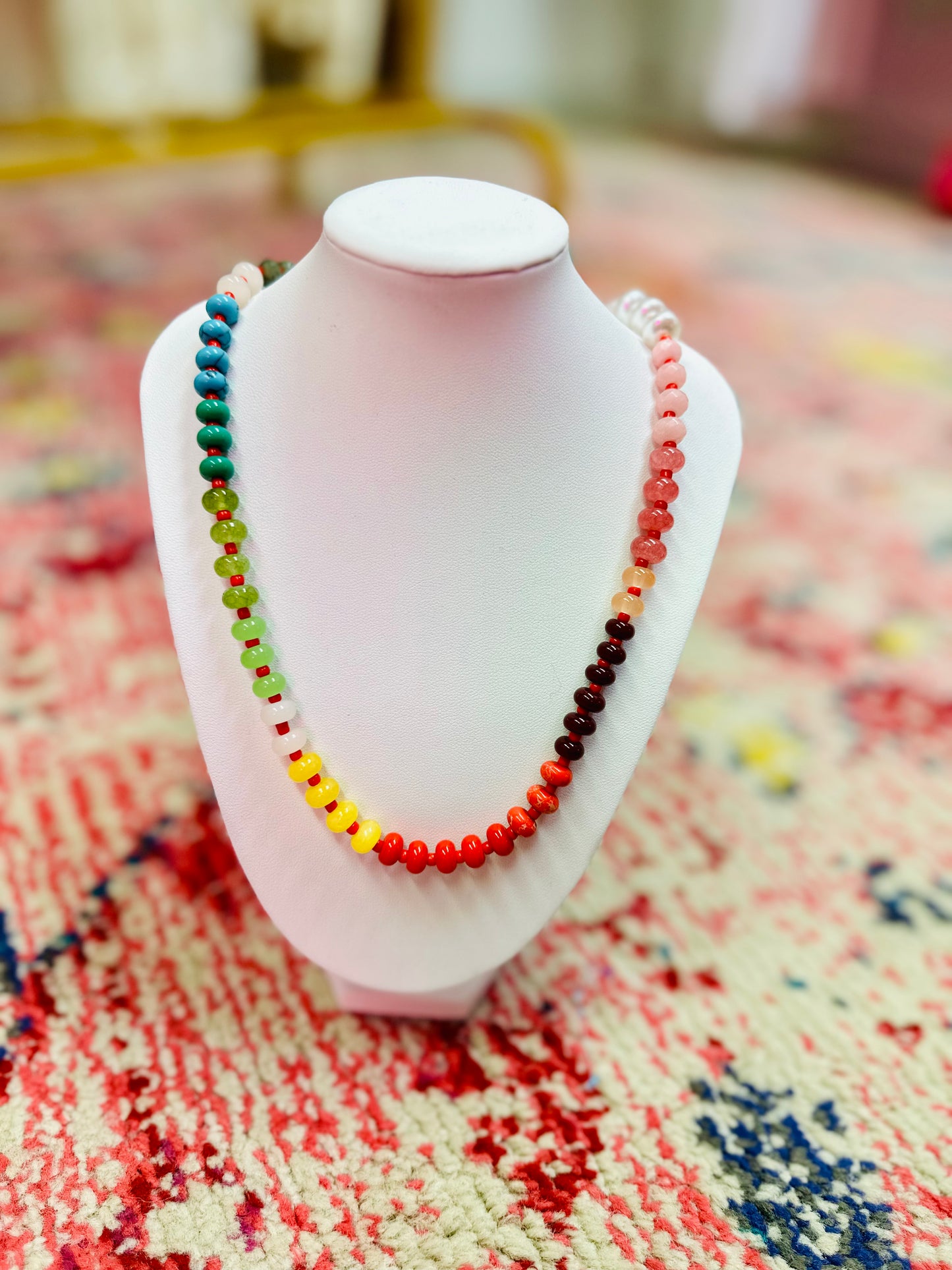 Rainbow Beaded Necklace