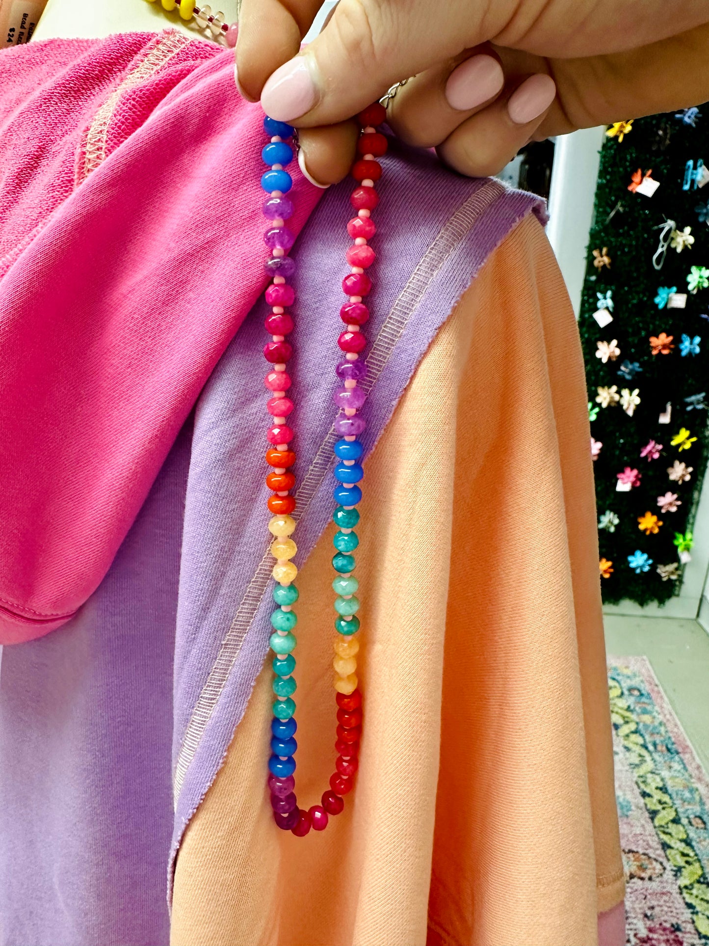 Rainbow Beaded Necklace